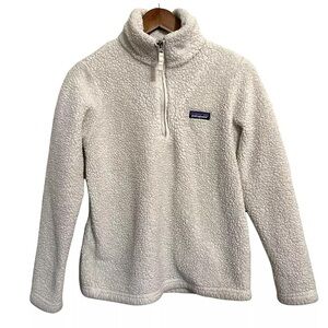Patagonia Birch White Cream Los Gatos 1​/4 Zip Fleece Sweater Funnel mock neck